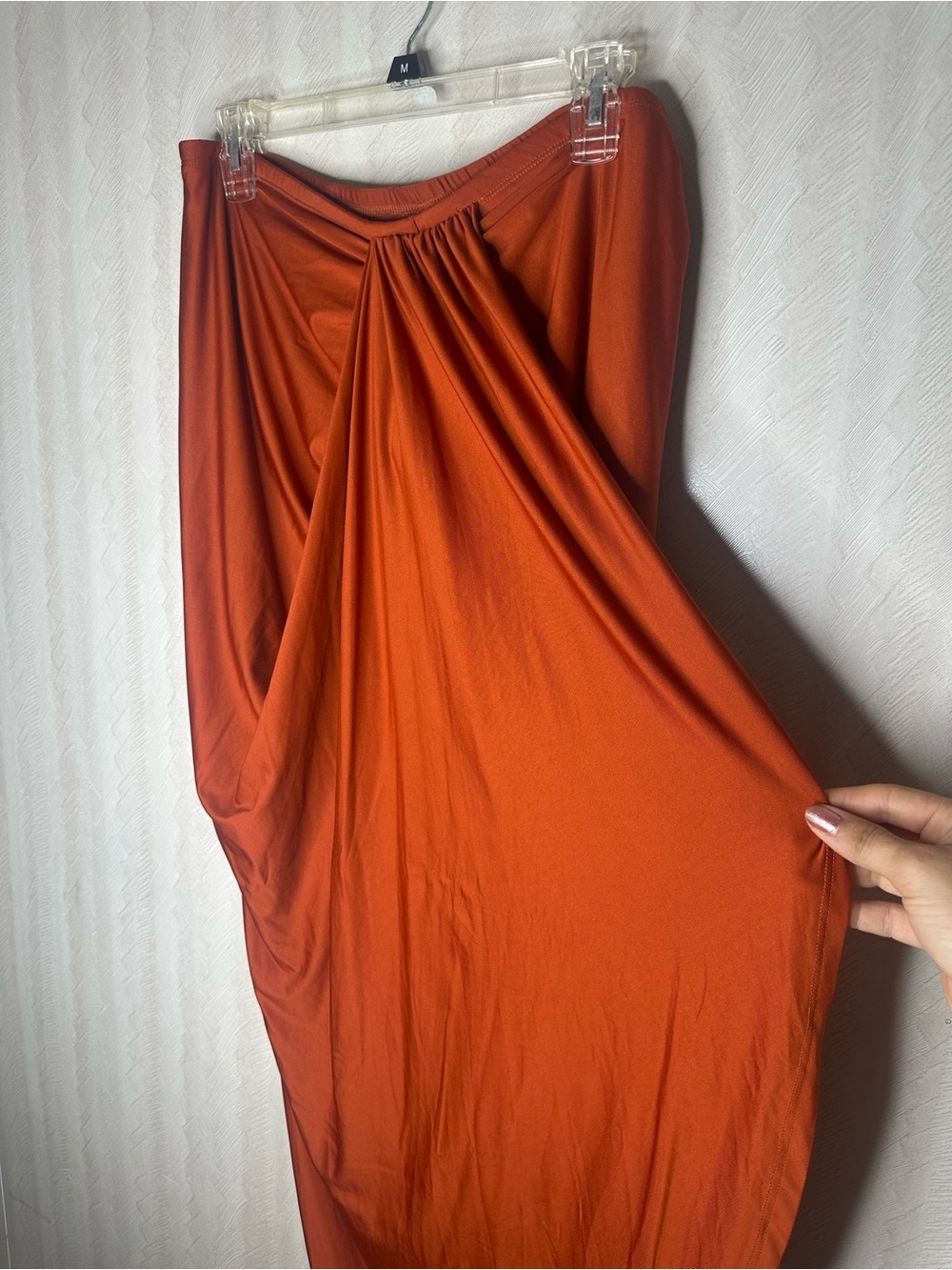 🆕 ❤️ SHEIN maxi skirt Slit Asymmetrical Elastic High Waist Draped size XXL - Picture 6 of 7